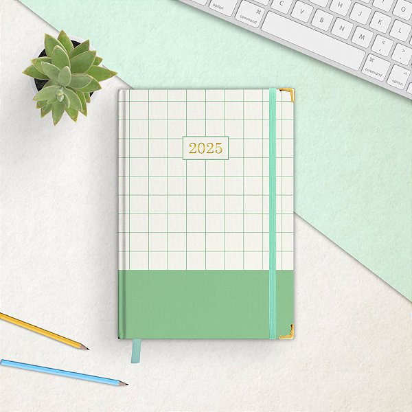 Planner 2025 | Meio Xadrez Verde Oliva