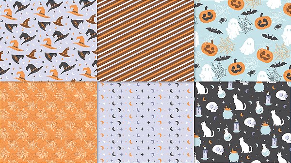 Papéis Digitais | Estampas Halloween 2025 | ARQUIVO DIGITAL