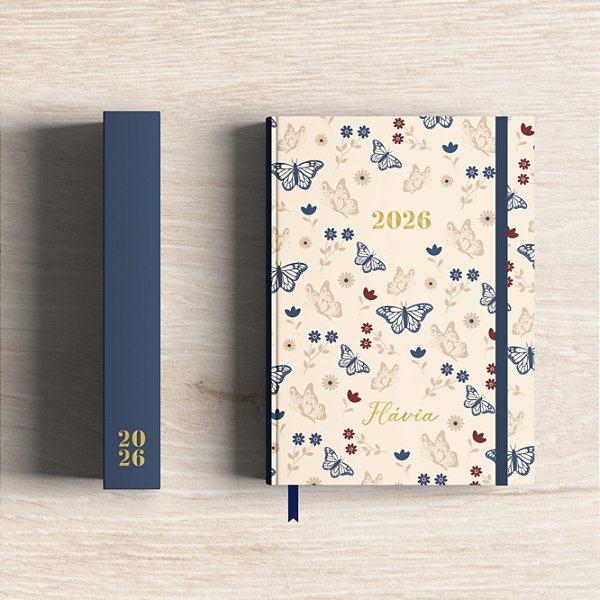 Planner 2026 | Borboletas Cappuccino e Blueberry