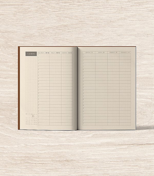 Miolo de Planner 2026 - Inspirado Hobonichi | ARQUIVO DIGITAL
