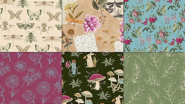 Papéis Digitais | Estampas Vintage de Natureza | ARQUIVO DIGITAL