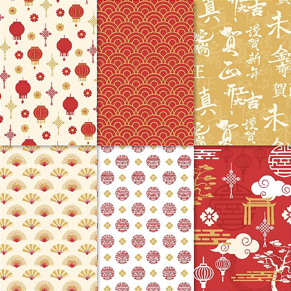 Papéis Digitais | Estampas Ano Novo Chinês | ARQUIVO DIGITAL