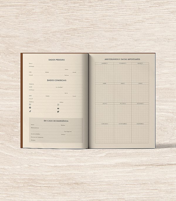 Miolo de Planner 2026 - Inspirado Hobonichi (completo) | ARQUIVO DIGITAL