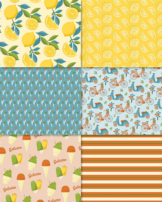 Papéis Digitais | Estampas Verão Italiano | ARQUIVO DIGITAL
