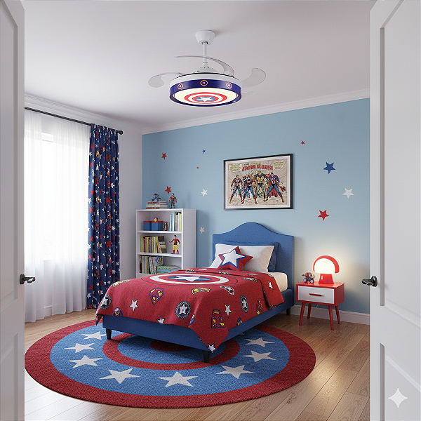 VENTILADOR TETO RETRATIL INFANTIL LED BLUETOOTH 1368