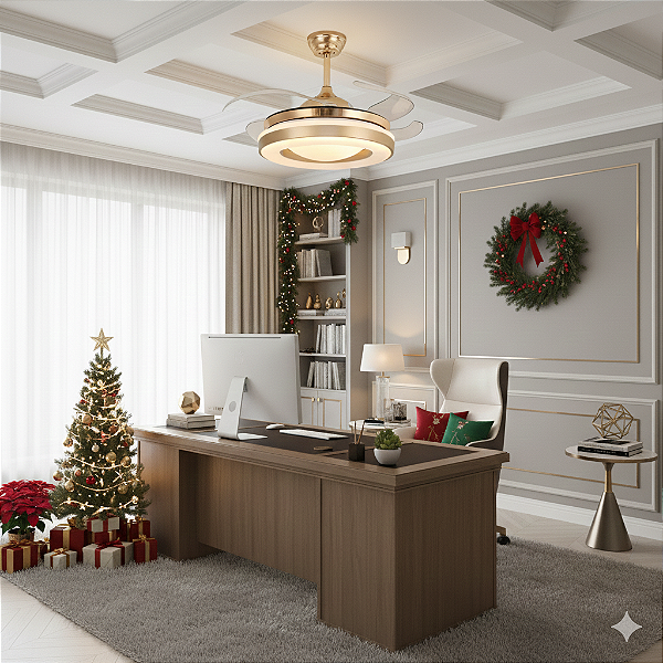 Ventilador e Lustre de Teto Retrátil T&A1372 Bluetooth