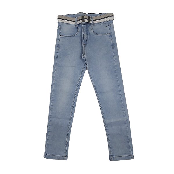 Calça Jeans Infantil Masculina Com Cinto Ajustável Hommer