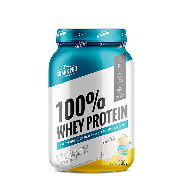 100% Whey Protein Pote 900g (Shark Pró)