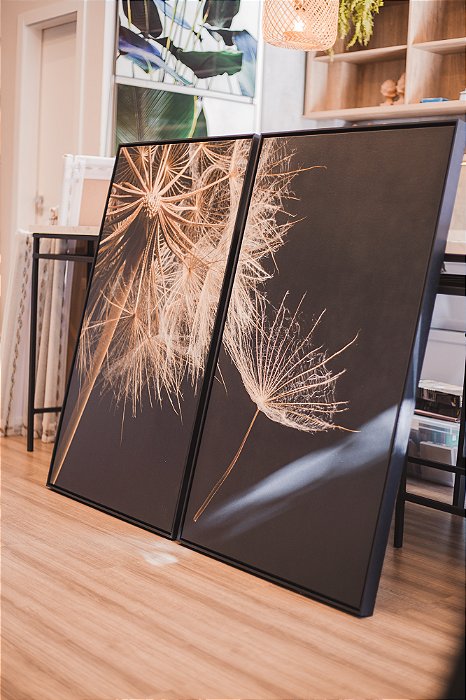 Conjunto com 2 quadros em tela canvas medindo 70cmx120cm cada