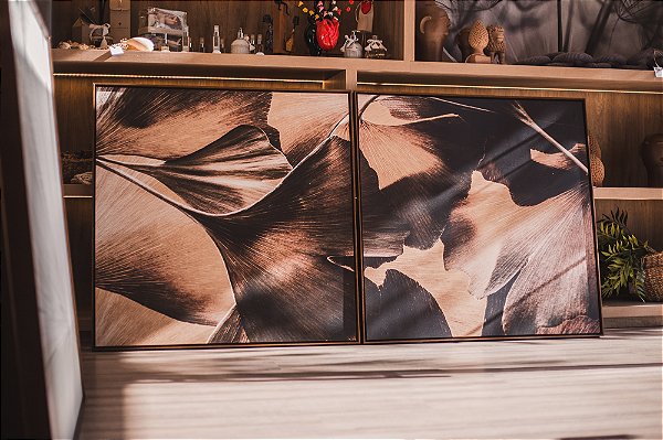 Conjunto com 2 quadros em tela canvas medindo 80cmx80cm cada