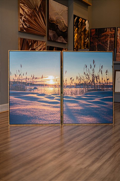 Conjunto com 2 quadros em tela canvas medindo 70cmx100cm cada