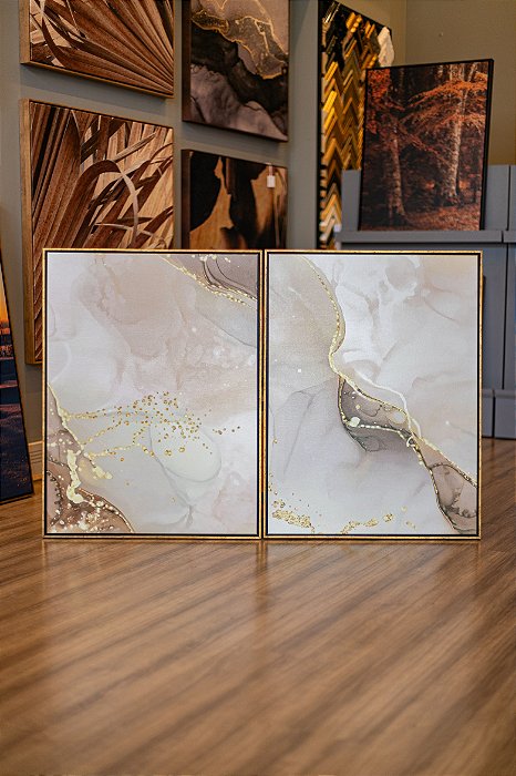 Conjunto com 2 quadros em tela canvas medindo 60cmx80cm cada