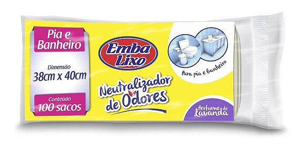Saco de Lixo Perfumado Embalixo Branco 8 litros - Praticidade e Limpeza para Pia e Banheiro - 100 unidades. Com fragrância suave, evita maus odore