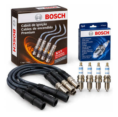Cabos De Vela + Velas Bosch Santana Gol Ap 1.6 1.8 2.0