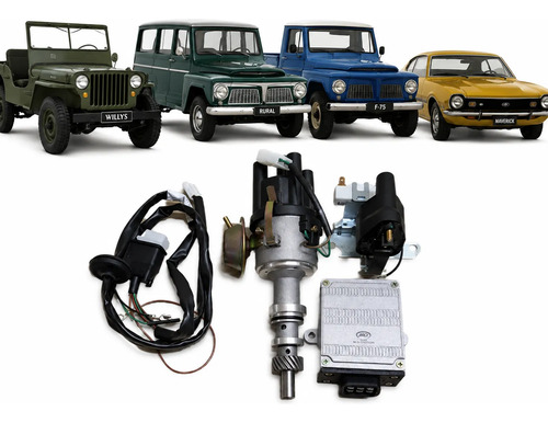 Kit Ignição Eletrônica Maverick Jeep Willys F-75 Rural 4cc