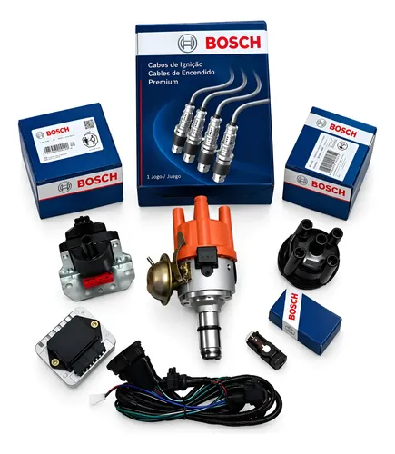 Kit Ignição Fusca Hall Tampa + Rotor Bosch + Cabos De Vela