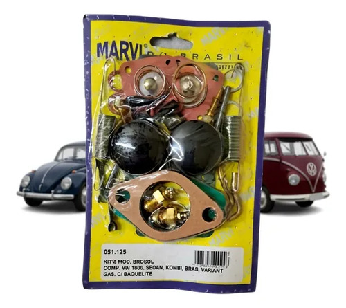 Kit Carburador Sedan Fusca Brosol Vw 1600 Kombi Gas C/baq