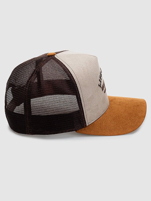 Boné Trucker Colorado Camurça Aba Caramelo