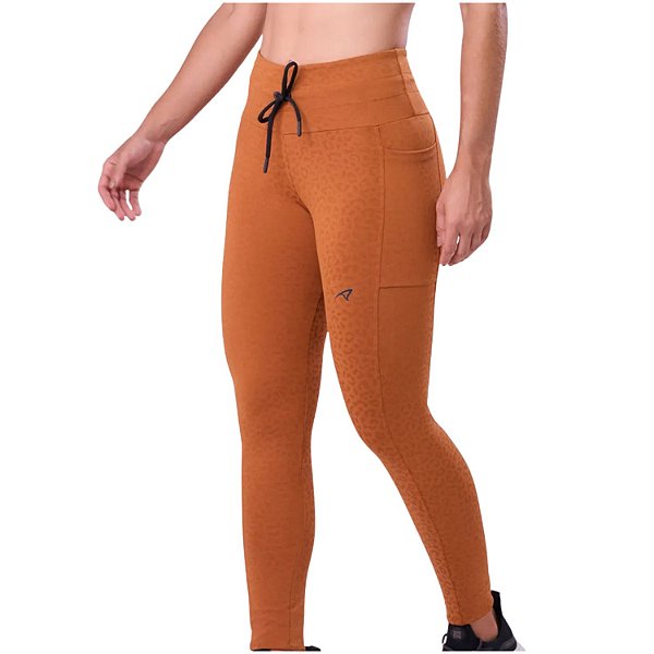 Legging Authen 2 Bolsos Cós Ajustável Animal Texture