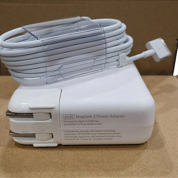 Carregador Magsafe 2 85W para Apple MacBook Pro A1424 com cabo fixo