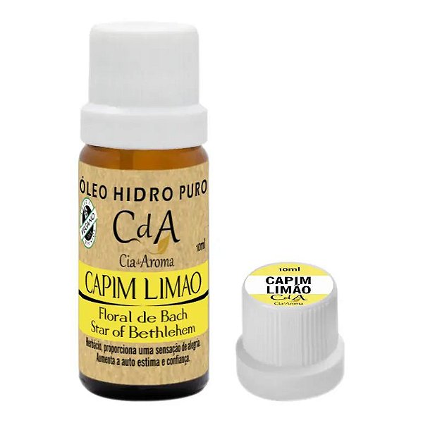 Óleo Hidrossolúvel Capim Limão 10ml  Cia do Aroma