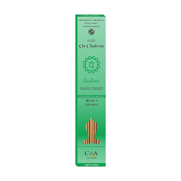 Incenso Vareta os Chakras - Cardíaco - Rosas e Gerânio 10 Varetas - Cia do Aroma