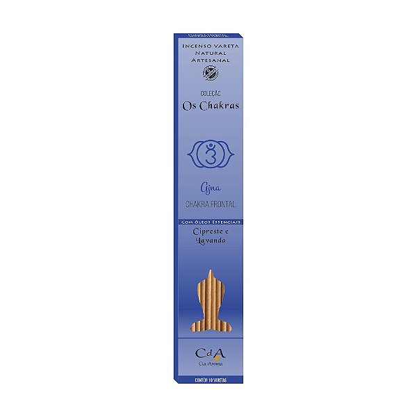 Incenso Vareta os Chakras - Frontal - Cipreste e Lavanda 10 Varetas - Cia do Aroma
