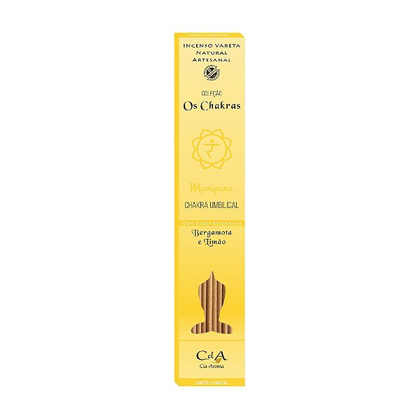 Incenso Vareta os Chakras - Umbilical - Bergamota e Limão 10 Varetas - Cia do Aroma