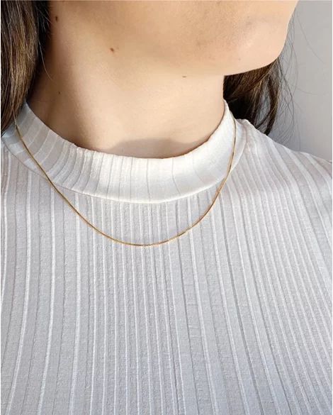 2070 - CORRENTE VENEZIANA 45 CM BANHO OURO 18K