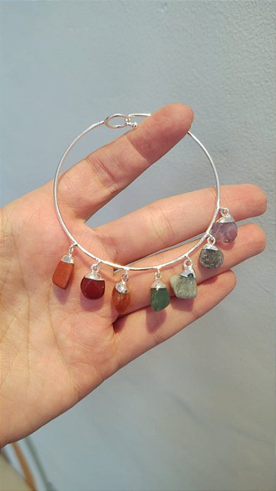 Pulseira prateada 7 Chacras