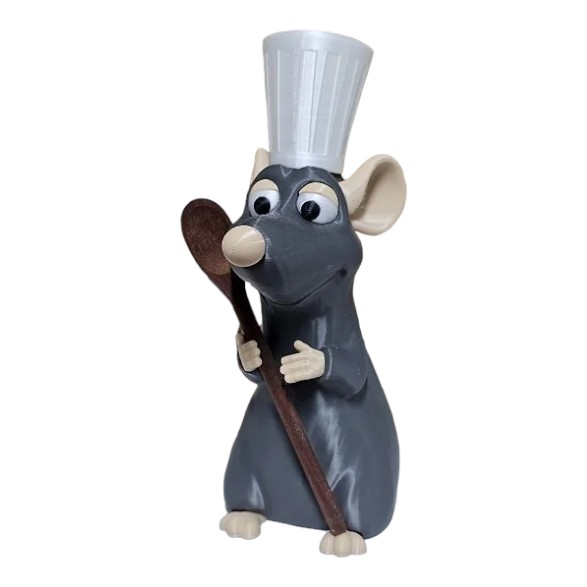 Porta Talher Ratatouille: Remy Segurando Talher (Acompanha mini colher de madeira) Decoração Divertida Para Cozinha Pers