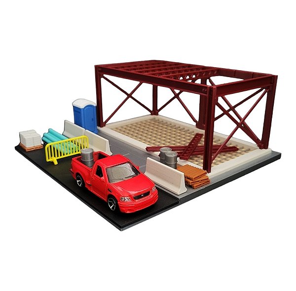 Diorama Hot Wheels Canteiro de Obras 1:64 - Detalhes Realistas para Colecionadores