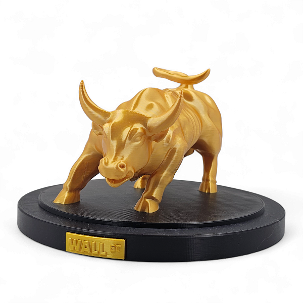 Touro de Wall Street Escultura Colecionável com Base