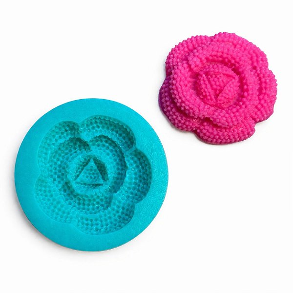 Molde Flor Rosa Pixel Pasta Atesanato