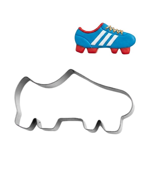 Cortador Inox Chuteira Decoração Biscoito Pasta Americana Doce Gourmet Futebol Jogador