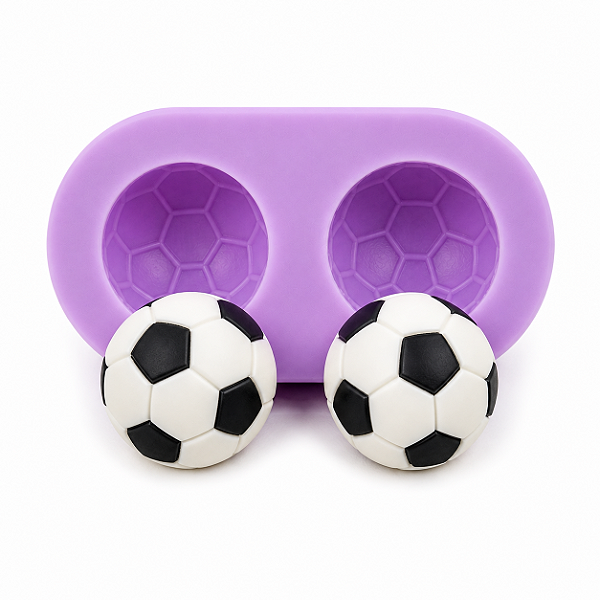 Molde em Silicone Mini Bola de Futebol - 2 cavidades