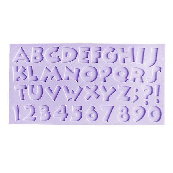 Molde de Alfabeto e Números Divertidos Silicone