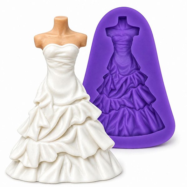 Molde Vestido De Noiva Para Pasta Americana E Docinho