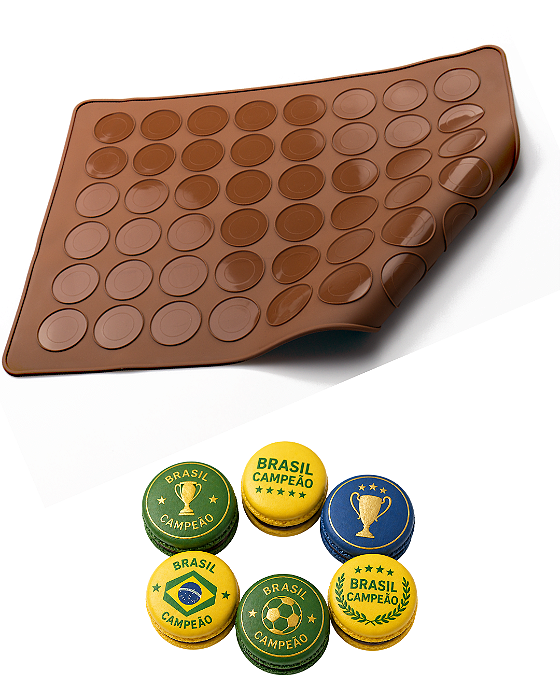 Tapete Para Macarons Em Silicone Antiaderente 48 Cavidades - Prime Chef
