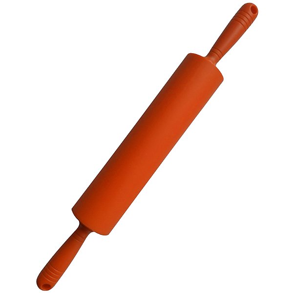 Rolo Abridor de Massa Pizza 40 cm Em Silicone Antiaderente Terracota