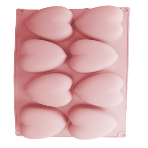 Forma Silicone Coração 8 Cavidades Doce Gourmet Chocolate