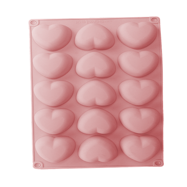 Forma Silicone Mini Coração 15 Cavidades Antiaderente Decoração Chocolate Doce Gourmet