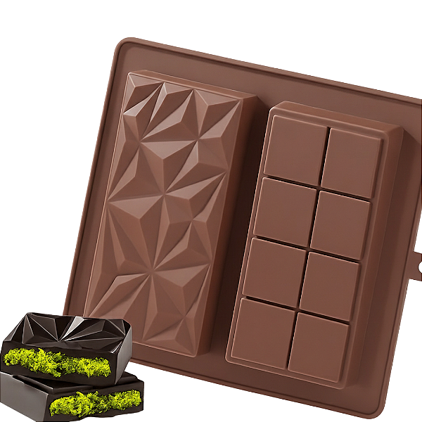 Forma Silicone Barras de Chocolate Dubai Dupla Confeitaria