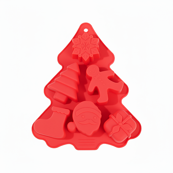 Forma Silicone Natalina Formato Árvore Boneco de gingerbread Papai Noel Presentes