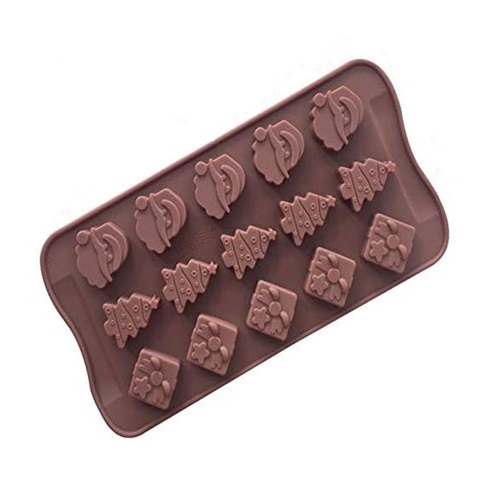 Forma de Silicone Natalina Papai Noel Árvore de Natal e Presentes