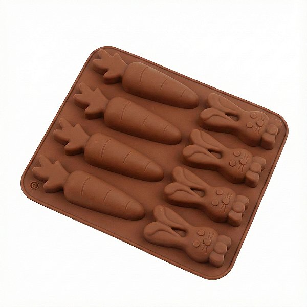 Forma Silicone Páscoa Chocolates Cenoura Coelho