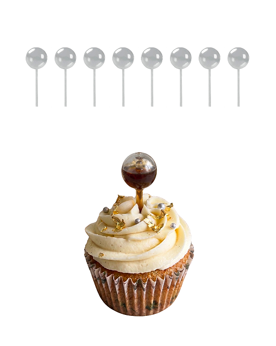 Kit 100 Ampolas 1ml Esfera Ciruclo Brigadeiro Gourmet Saborizantes Decoração Evento Festa Descartavél