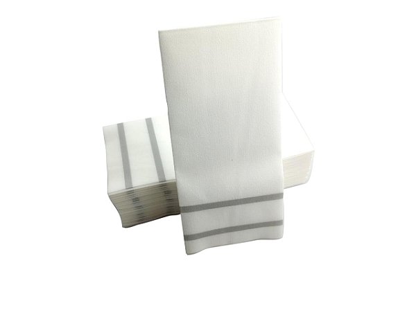 Kit 25 Guardanapo Papel Mesa Posta 43x30cm Prata Festa