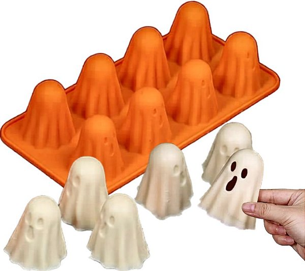 Forma de Silicone 3D Fantasminhas  de Halloween