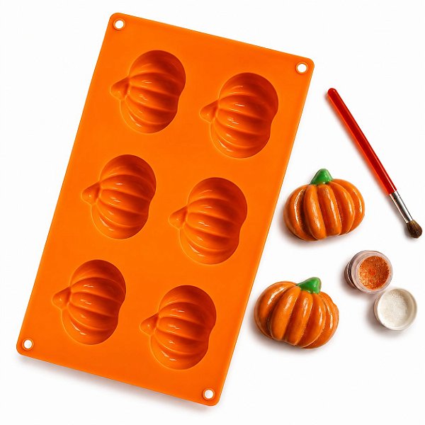 Forma De Silicone  Abóbora Antiaderente Para Bolo Doces E Sabonete Halloween